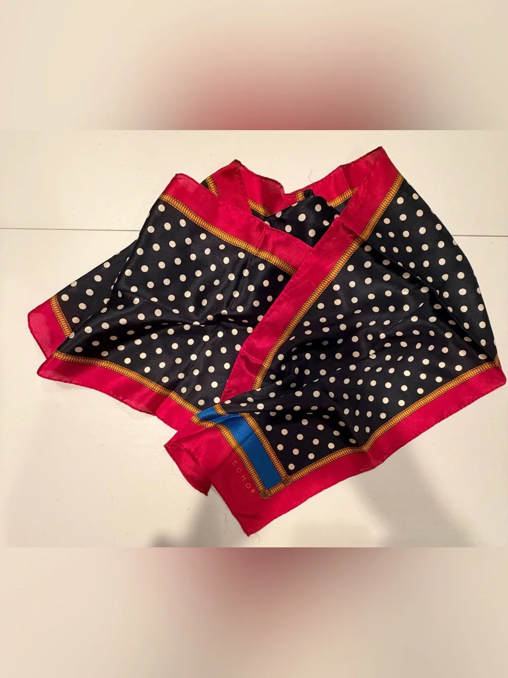 VINTAGE: ECHO | ladies polka dot silk scarf